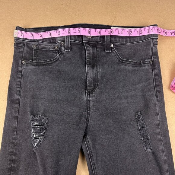 Rag & Bone High Rise Jegging Distressed Womens 30 Black Skinny Leg FIve Pocket - Picture 5 of 11